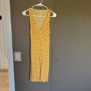Reformation Yellow Floral Mini Dress
